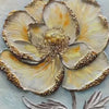 Golden Bloom: Original Impasto Floral Oil Painting - Textured Gold Flower Wall Art Decor