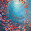 Vertical Fish Painting, Colorful, Ocean
