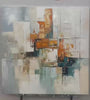 ABSTRACT CITYSCAPE: Textured Geometric Abstract Painting, Square Wall Art