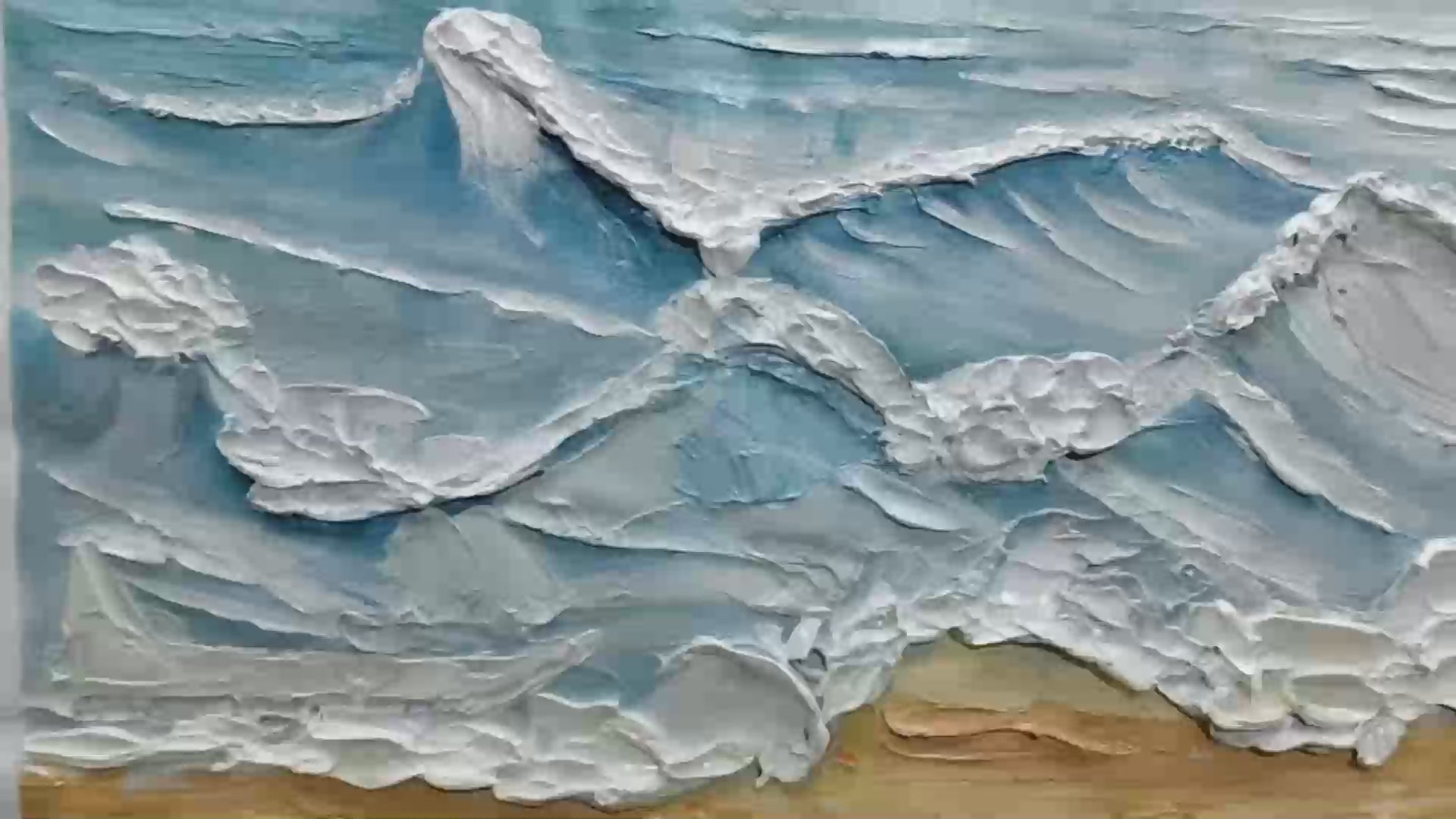 Ready to Ship ｜OCEAN'S EMBRACE: Textured Seascape Painting