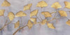 Golden Whispers: Textured Ginkgo Leaf Oil Painting Canvas Wall Art Decor in Gold