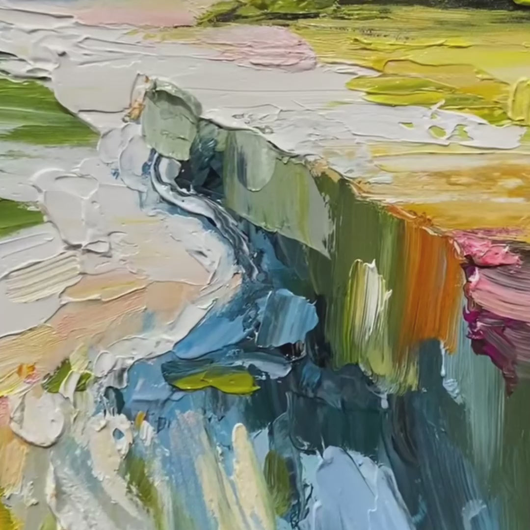 COASTAL EMBRACE Textured Impasto Seascape Oil Painting for Wall Decor