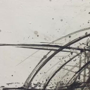 Minimalist Black and White Abstract Oil Painting