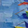 RAINBOW HARBOR Vibrant Impasto Boatscape Oil Painting