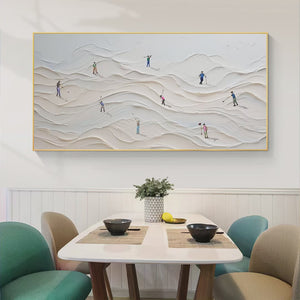 Fairway Vista: Textured Golf Course Landscape Painting for Office Decor