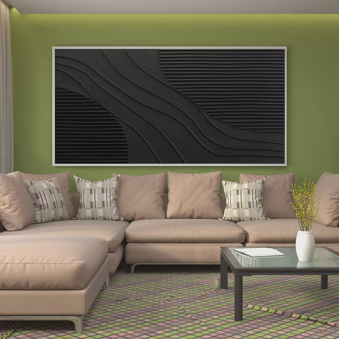 BLACK TEXTURE: Minimalist Textured Painting in Black