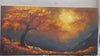 GOLDEN HOUR: Textured Tree Painting, Impasto Wall Art, Panoramic Canvas, Landscape Decor