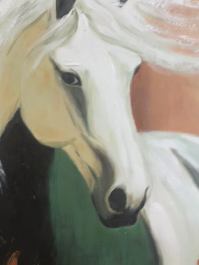 Windwhisper: Original Horse Portrait Oil Painting - Textured Animal Wall Art