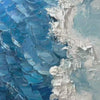 Textured Ocean Painting, Blue Abstract Wall Art, Vertical Canvas, Impasto Decor