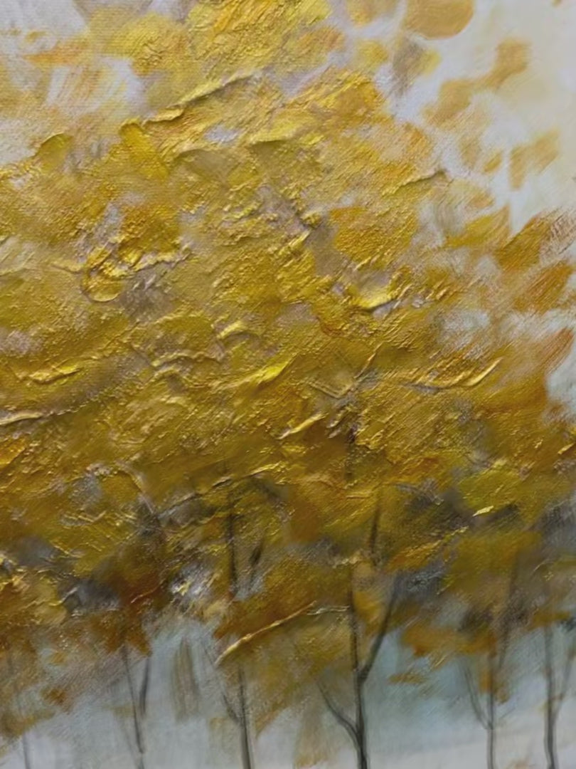 Golden Reflections: Serene Landscape Oil Painting Canvas Wall Art Home Decor