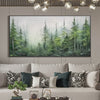 Emerald Forest: Textured Atmospheric Forest Landscape Painting | Nature Art