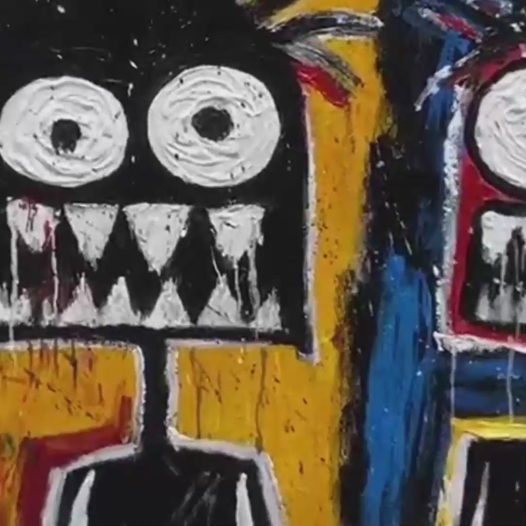 Duality: Original Abstract Portrait Oil Painting - Colorful, Expressive, Modern Wall Art Decor