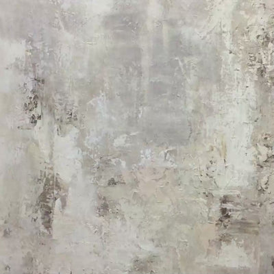 Textured Beige Abstract painting by Javier Ramirez. Modern minimalist artwork with neutral beige tones and a gold frame.