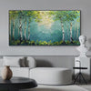Birch Grove: Textured Forest Painting | Impasto Wall Art | Horizontal Canvas | Birch Tree Decor