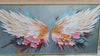 Floral Flight: Textured Floral Wings Oil Painting Canvas Wall Art Decor