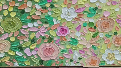 Ready to Ship ｜GARDEN RHAPSODY: Textured Floral Oil Painting