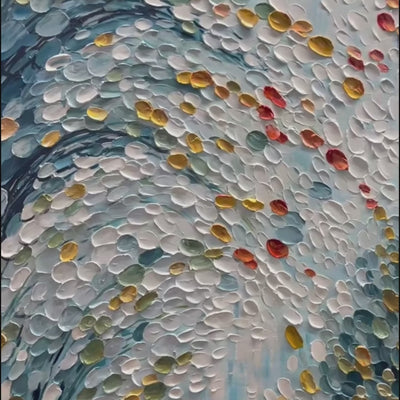 CASCADING PETALS Heavy Texture Abstract Tree Impasto Painting