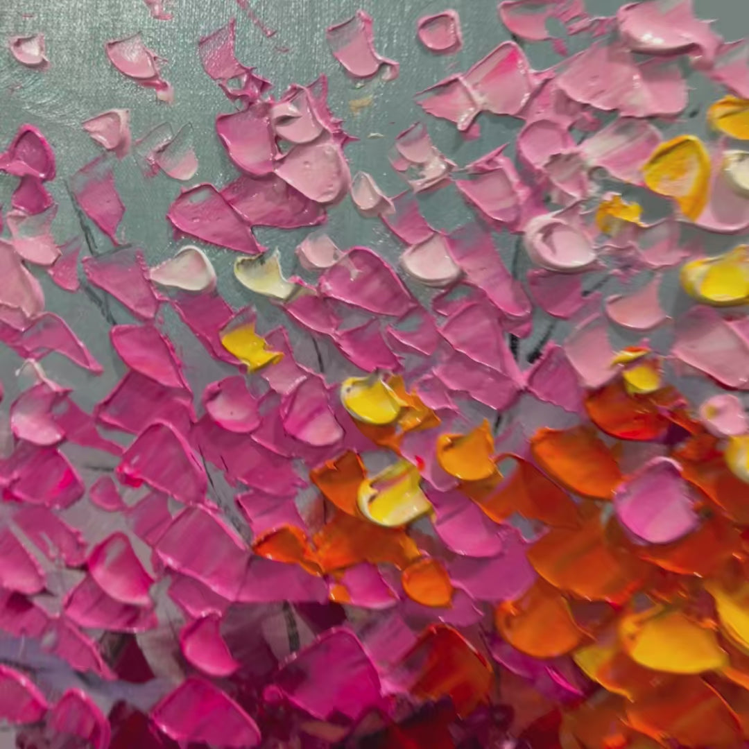 Rainbow Forest: Original Textured Impasto Trees Oil Painting - Colorful Landscape Wall Art