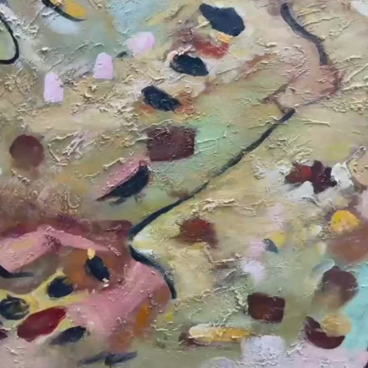 EARTH TONES Abstract Organic Textured Oil Painting