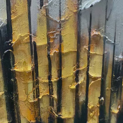 Golden Metropolis: Original Textured Cityscape Oil Painting - Urban Wall Art