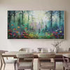Whispering Woods Impressionistic Forest Landscape Painting with Colorful Wildflowers Forest Decor