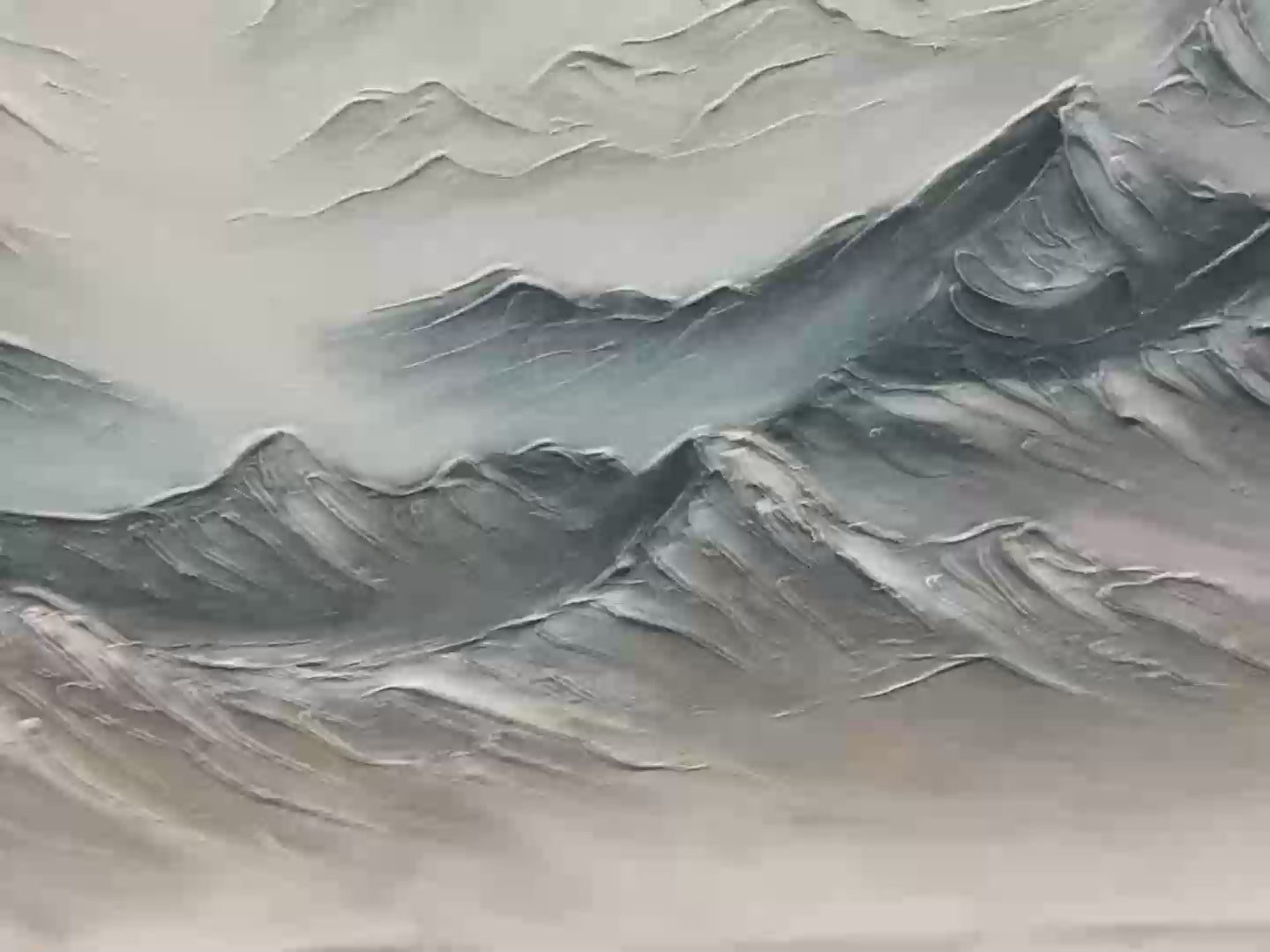 Ready to Ship ｜FROZEN PEAKS: Textured Minimalist Mountain Landscape