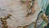 Ready to Ship ｜Jade Aurora: Abstract Gold-Green Impasto Oil Painting