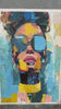 Golden Gaze: Modern Portrait Impasto Oil Painting Canvas Wall Art Home Decor