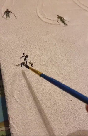 Dance: Minimalist Skiing Painting on Textured Square Canvas