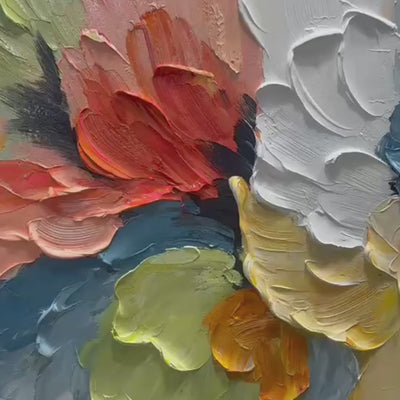ETHEREAL BLOOM Textured Impasto Abstract Floral Painting