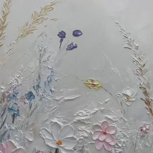 WILDFLOWER SERENADE: Textured Pastel Floral Meadow Painting