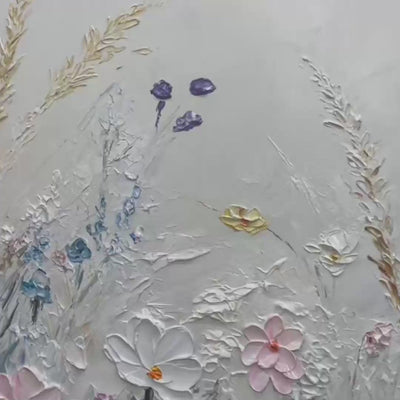 WILDFLOWER SERENADE: Textured Pastel Floral Meadow Painting