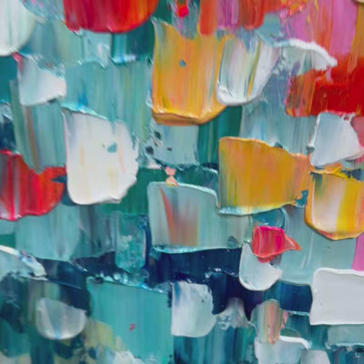 Confetti Dreams: Original Textured Abstract Oil Painting - Colorful Wall Art