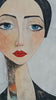 Ready to Ship ｜SERENE GAZE: Textured Figurative Portrait Oil Painting