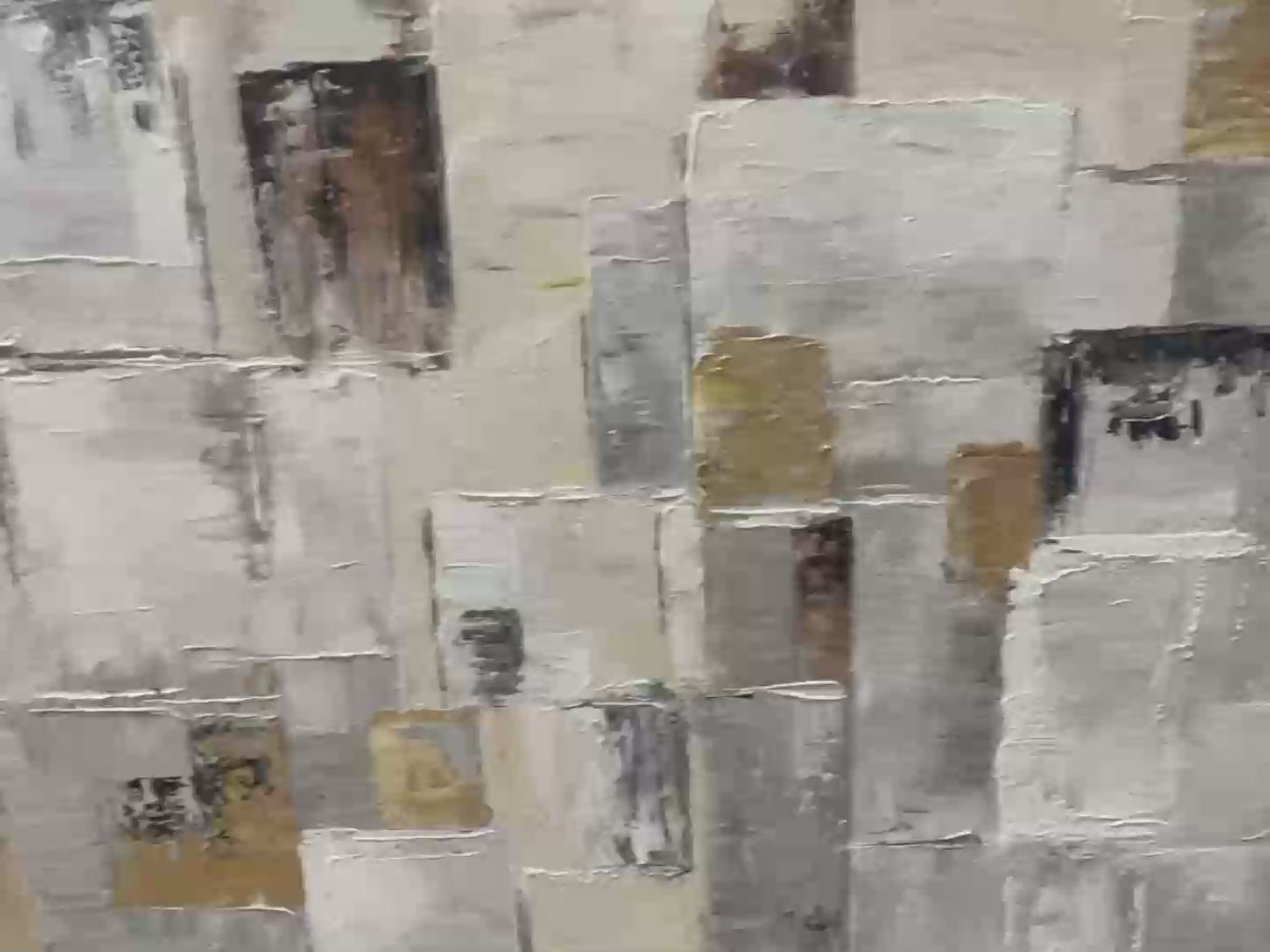 Ready to Ship ｜Golden Intersection: Abstract Geometric Textured Oil Wall Art