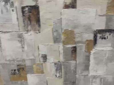 Ready to Ship ｜Golden Intersection: Abstract Geometric Textured Oil Wall Art