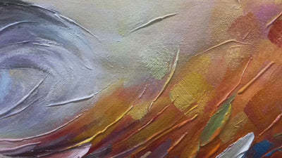 Colorful Abstract Swirl Oil Painting - Modern Wall Art for Home Decor