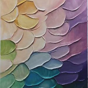 RAINBOW SCALES: Colorful Impasto Abstract Painting