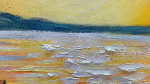 Sailing at Sunset: Seascape Painting | Panoramic Canvas | Coastal Wall Art