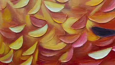 Fiery Dance: Original Textured Abstract Oil Painting - Colorful Wall Art