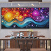 Cosmic Whirl: Colorful Abstract Swirl Painting for Modern Living Room Decor