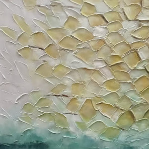 GOLDEN CANOPY Heavily Textured Gold & Green Abstract Impasto Painting