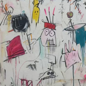 PLAYFUL GRAFFITI Abstract Figurative Oil Painting