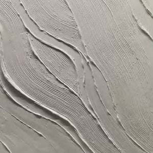 Serene Ripples textured white abstract art. Horizontal minimalist with flowing wave patterns in black frame.