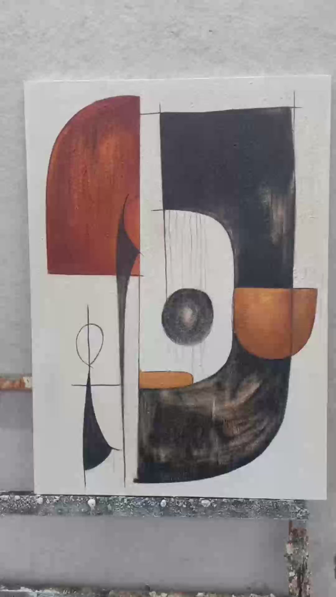 CONSTRUCT: Modern Abstract Geometric Oil Painting