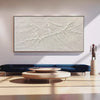 White Sands: Textured Minimalist Abstract Painting in White | Modern Decor