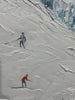 Impressionistic Skiing Painting on Square Canvas