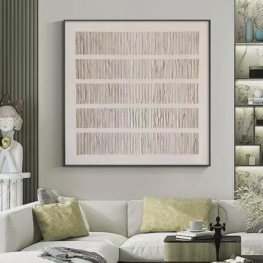 Textured Beige: Minimalist Textured Painting | Beige Decor