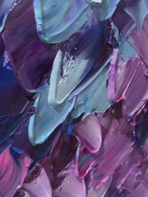 Chromatic Flow: Colorful Abstract Painting | Textured Impasto | Panoramic Canvas | Modern Wall Art