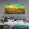 Golden Sunset Field Landscape Painting of a Wheat Field at Sunset Landscape Decor